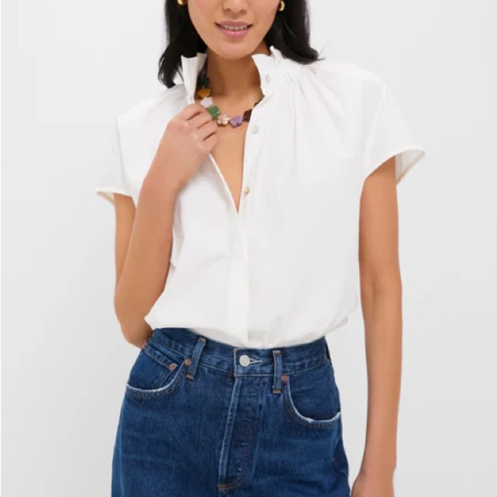 Tuckernuck Pomander Place White Rae Blouse for Women size M